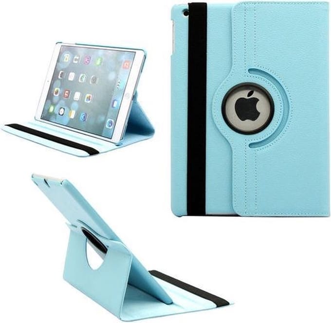 Geschikt voor iPad Pro 10.5(2017) kunstleder tablethoes 360° draaibare bookcase turquoise