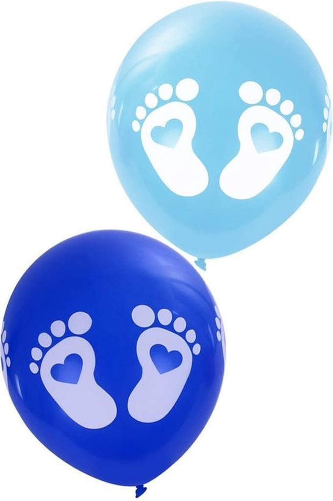 Ballonnen - Baby Voetjes - Blauw - 8st.