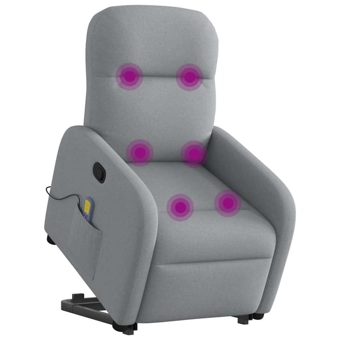 vidaXL - Sta-op-massagestoel - verstelbaar - stof - lichtgrijs