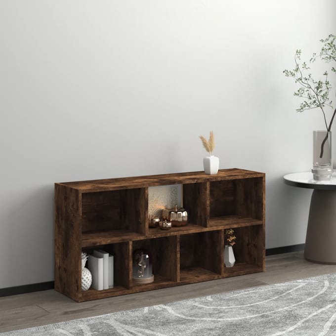 vidaXL - Boekenkast - 50x25x106 - cm - gerookt - eikenkleurig