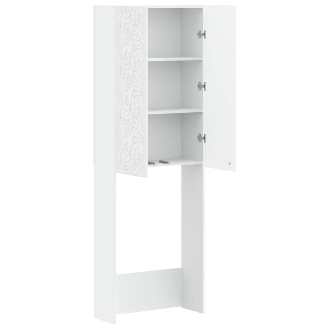 vidaXL - Toiletkast - DELFT - Wit - 66 - x - 25,5 - x - 190 - cm - Bewerkt - hout