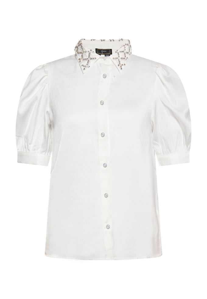 Faina overhemdblouse Dames wolwit