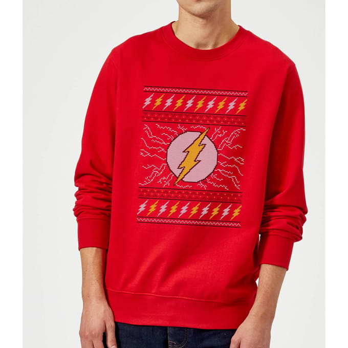 DC Flash Knit Christmas Jumper - Red - M