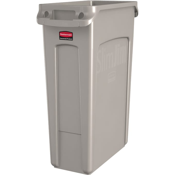Afvalbak Rubbermaid Slim Jim Vented met luchtsleuven 87 liter grijs