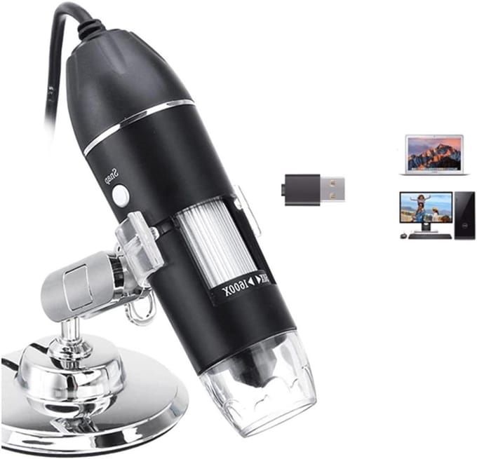 Digitale USB Microscoop - Vergrootglas Camera - Gedetailleerd Onderzoek - 1600X Vergroting - 1 kg - Zwart