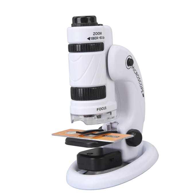 Wetenschappelijke Microscoop Kit voor Kinderen Draagbare Afneembare Standaard LED Dubbel Licht 60 tot 180X voor 6 Jaar en
