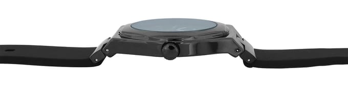 JUST WATCH herenhorloge siliconen zilverkleurig, datumweergave