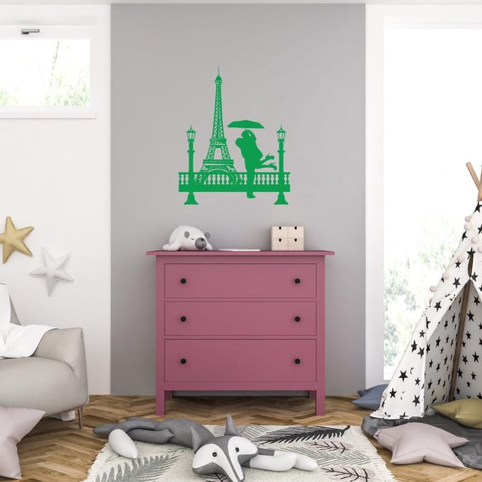 Muursticker - Paris - 58 x 71 - Groen