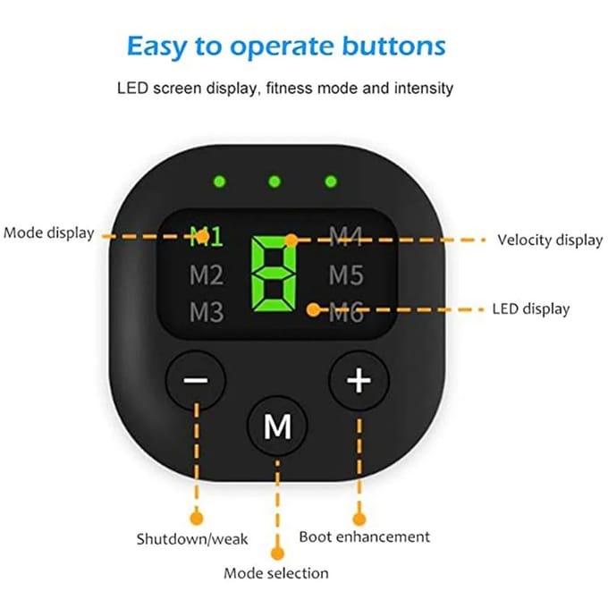 EMS elektrische spierstimulator buikspiertrainer 6 modi afslankgordel vibrator sportuitrusting buikspierstimulator zwart