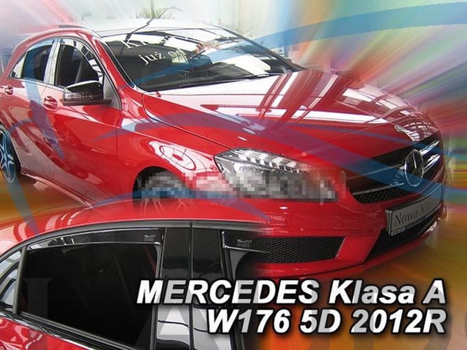 Zijwindschermen geschikt voor Mercedes A-klasse W176 - 5-drs 2012 - 2018 - V + A ramen