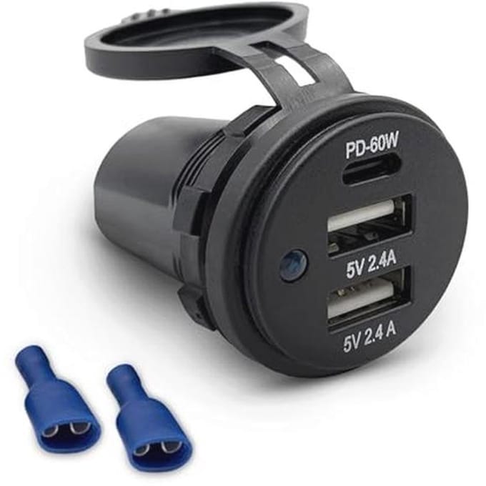 Dubbel USB stopcontact met USB-A en USB-C 5V - Ideaal voor Offgrid toepassingen