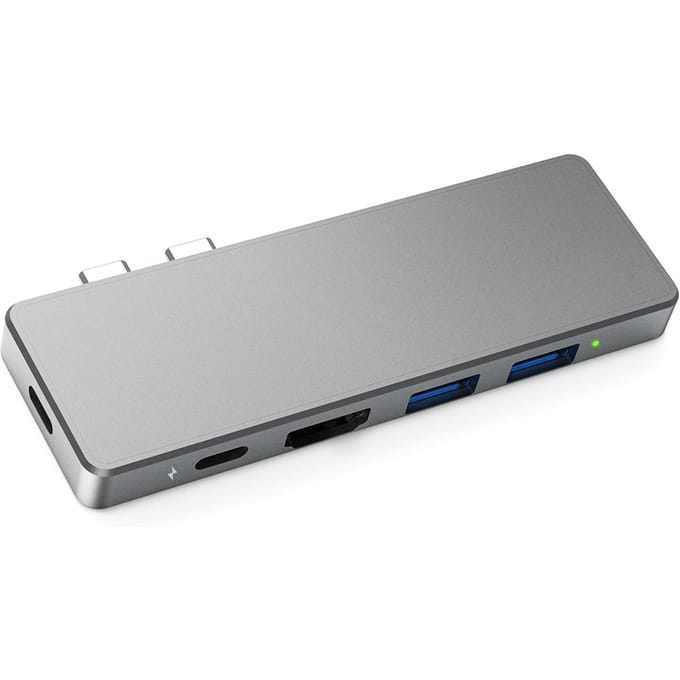 dodocool 7-in-2 Aluminiumlegering USB-C Hub Adapter met 2 Thunderbolt 3 Connectoren USB Type-C PD Poort gray