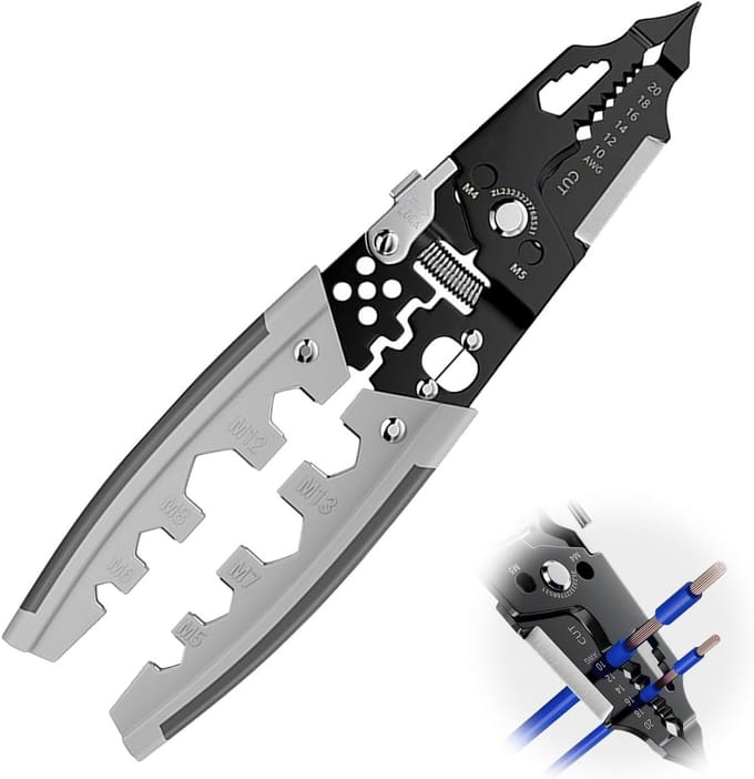 28-in-1 Multitool Draadstripper - Universele Kniptang met Schroevendraaier en Krimptang