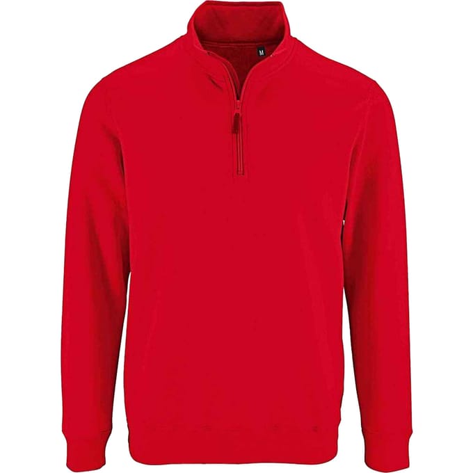 SOLS Heren Stan Zip Staande Kraag Trui (Rood)